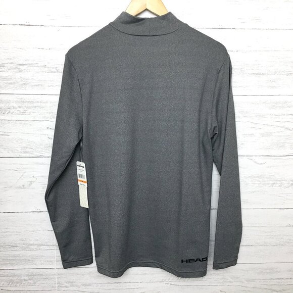 NEW Head Men's Gray Mock Neck Pullover Lightweight Dri Motion Medium - Picture 2 of 7